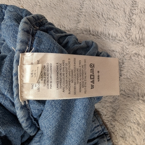 Free People Jacket Womens L Blue Cali Indigo Dolman Quilted Denim Slouchy Zip - Picture 8 of 9